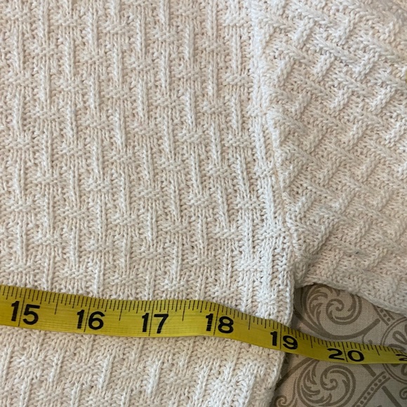 Vintage 80s Cream white Sweater Roses Floral Acrylic Women xs/s 1980s - Picture 3 of 9